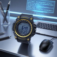 Boys Waterproof Timer Watch Alarm Clock Luminous Display Sports Student Watches