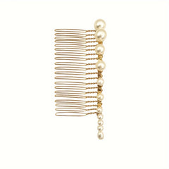 Handcrafted Faux Pearls Bridal Hair Comb in Zinc Alloy