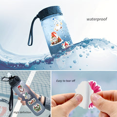 55pcs Christmas Gnome Stickers Pack Cartoon Vinyl Waterproof Stickers