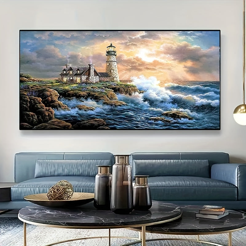 Large Lighthouse Paint By Numbers Kit 88x70 - DIY Canvas Painting