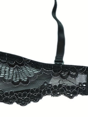 Contrast Lace Push Up Bra Women's Intimates Lingerie