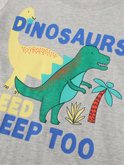 Boys Dinosaur Cotton T-Shirt & Drawstring Shorts Set