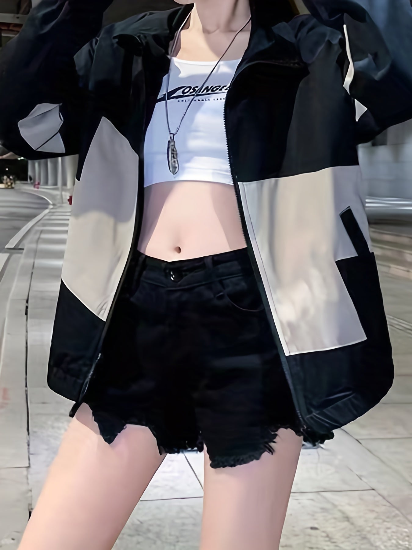 Women's Block Zip Up Jacket for Fall & Winter
