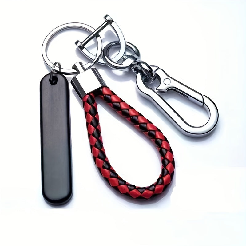 5pcs Leather Rope Keychain Braided Car Key Rope Pendant