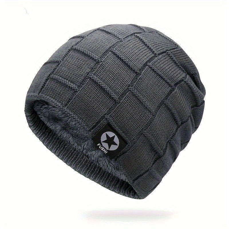 Men's Thick Padded Knitted Cap for Winter