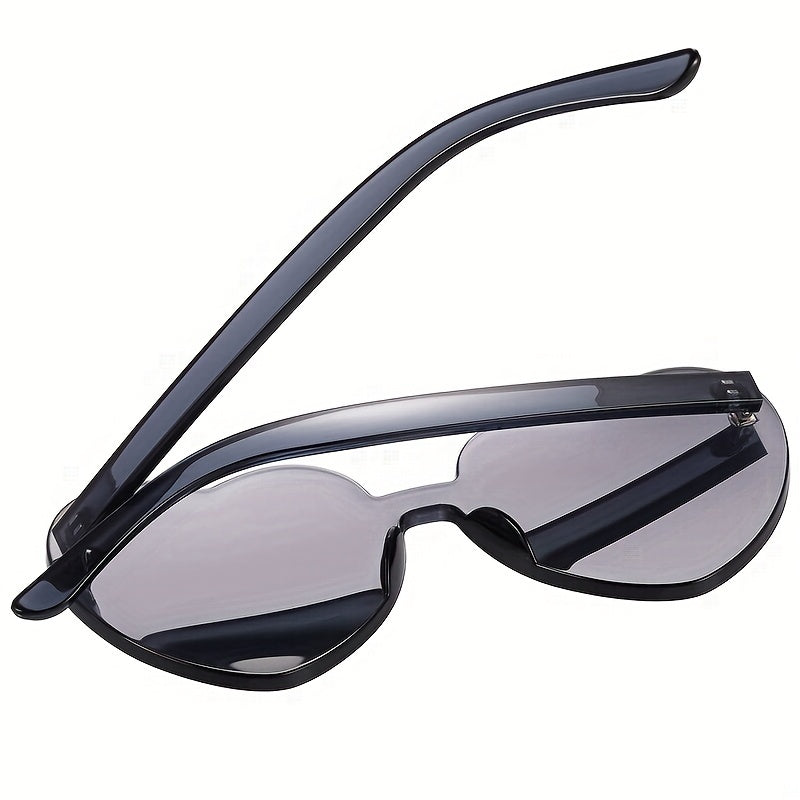 Heart Sunglasses For Women Men Jelly One piece Party Travel Sun Shades
