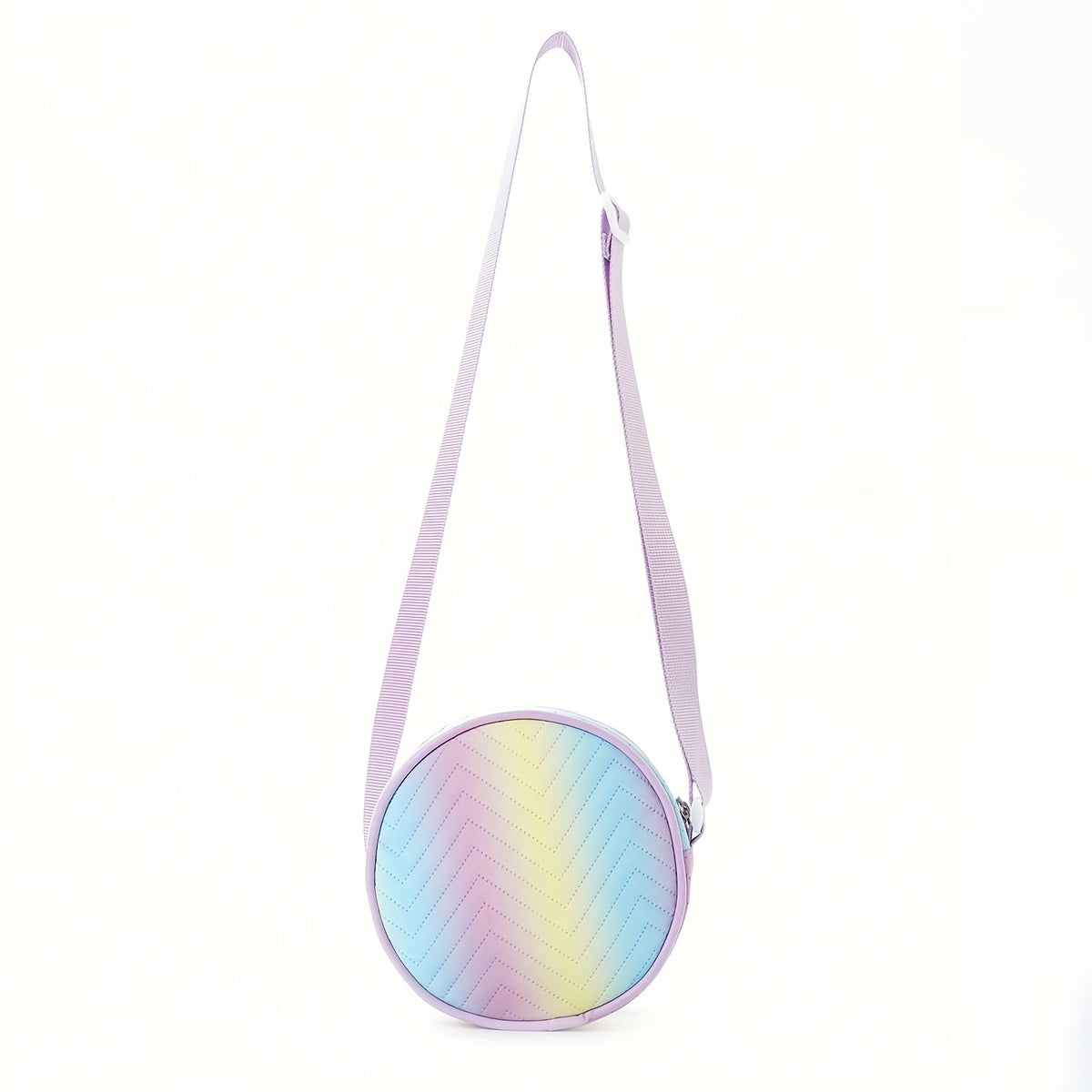 Sweet Mini Crossbody Bag Round Bag Girl Messenger Bag PU Leather