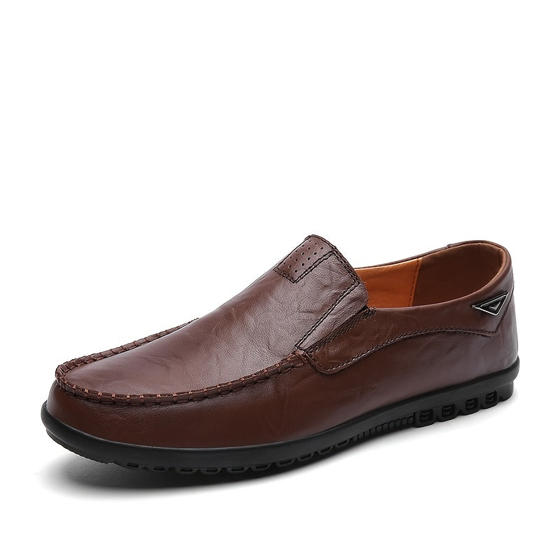 CLOHOO Personalized Leather Loafer Shoes Lightweight Rubber Sole