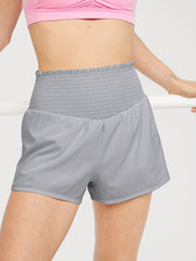 Shirred Ruffle Trim Shorts for Women