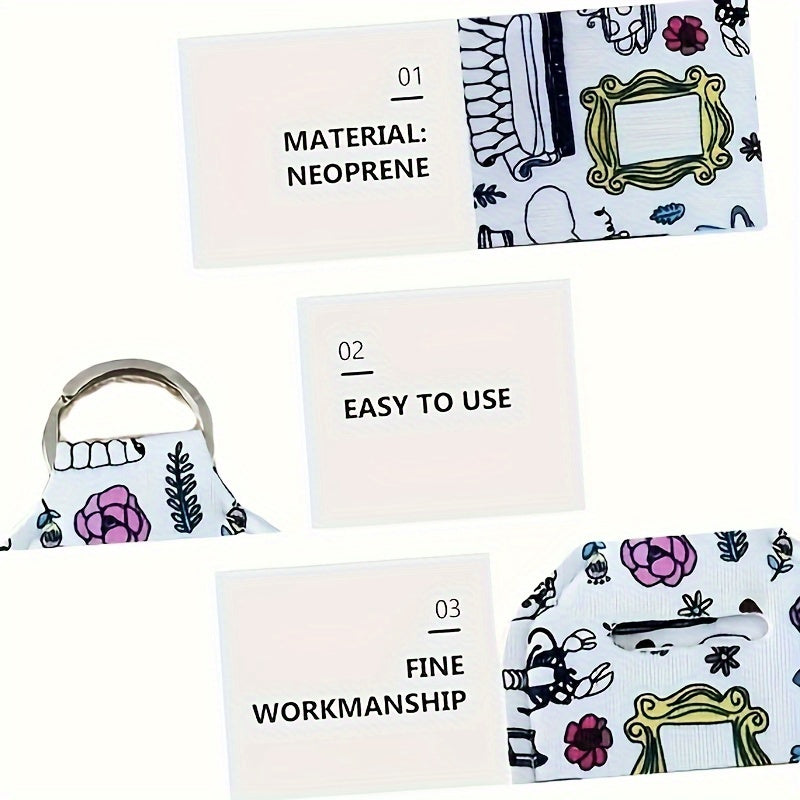 Marble Pattern Lipstick Holder Keychain - Travel Accessory