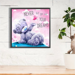 Round Full Diamond Bear Pattern 5D Diamond Painting Kit for Adults and Children