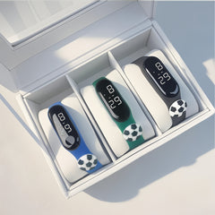 3pcs Football Doll Watch Set Multicolor LED Touchscreen Electronic Bracelets