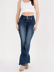 High Waist Flared Jeans Bell Bottom Wide Legs High Stretch