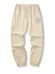Snake Print Drawstring Sweatpants Loose Fit Pants Men's
