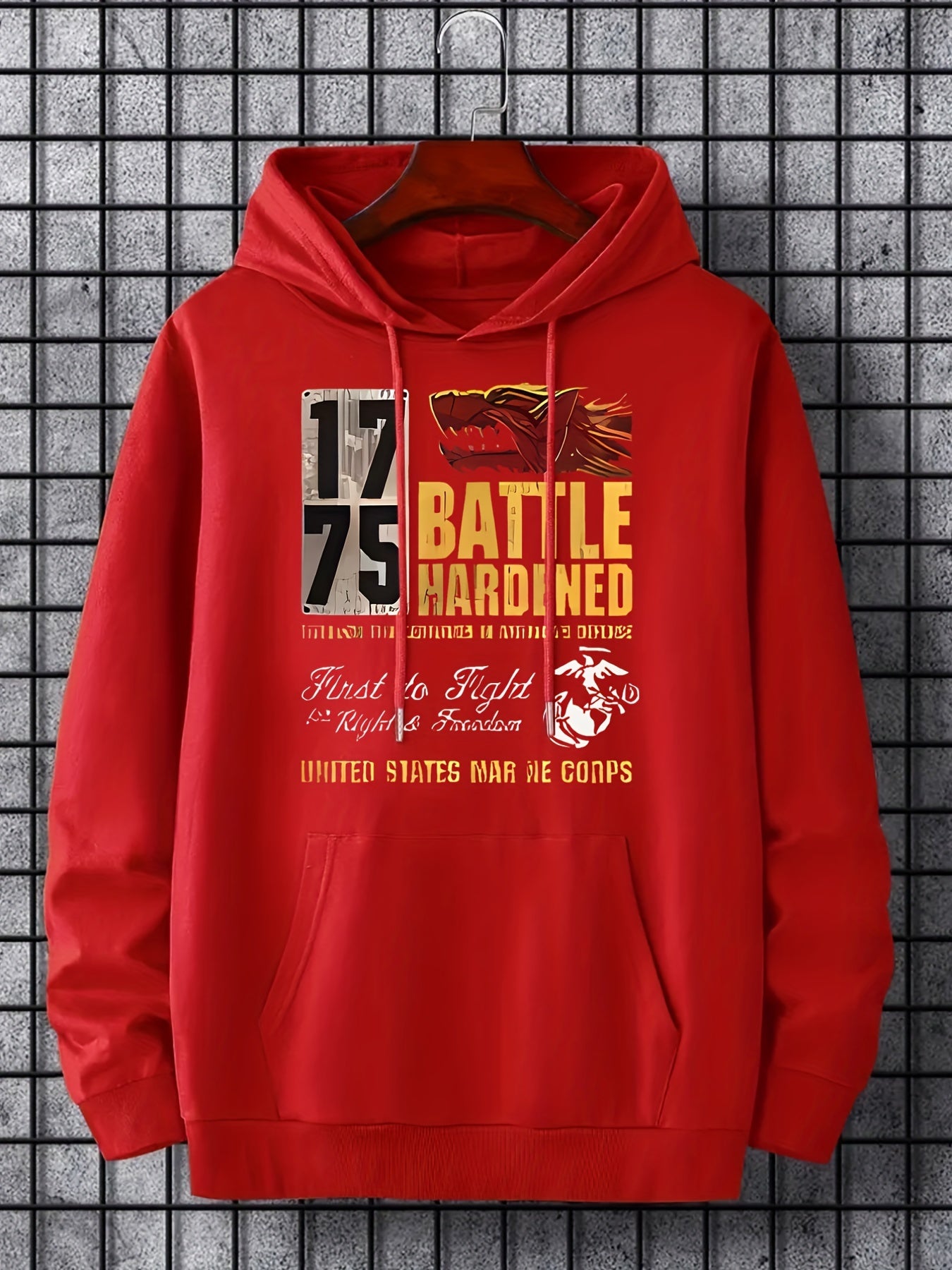 USA Print Hoodie for Men Spring Fall