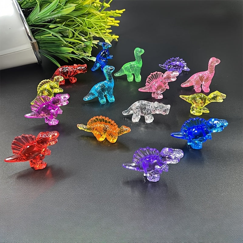 24pcs Dinosaur Toys Acrylic Dino Decoration Gems DIY Happy Birthday Party