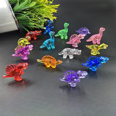 24pcs Dinosaur Toys Acrylic Dino Decoration Gems DIY Happy Birthday Party