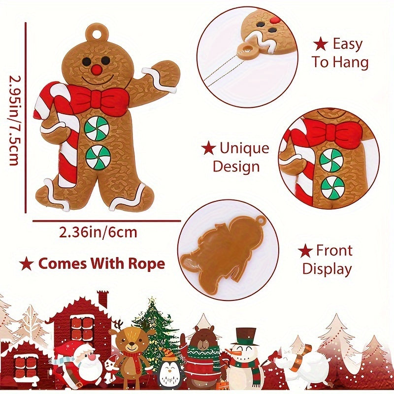 36pcs Gingerbread House Christmas Tree Ornaments Holiday Decoration