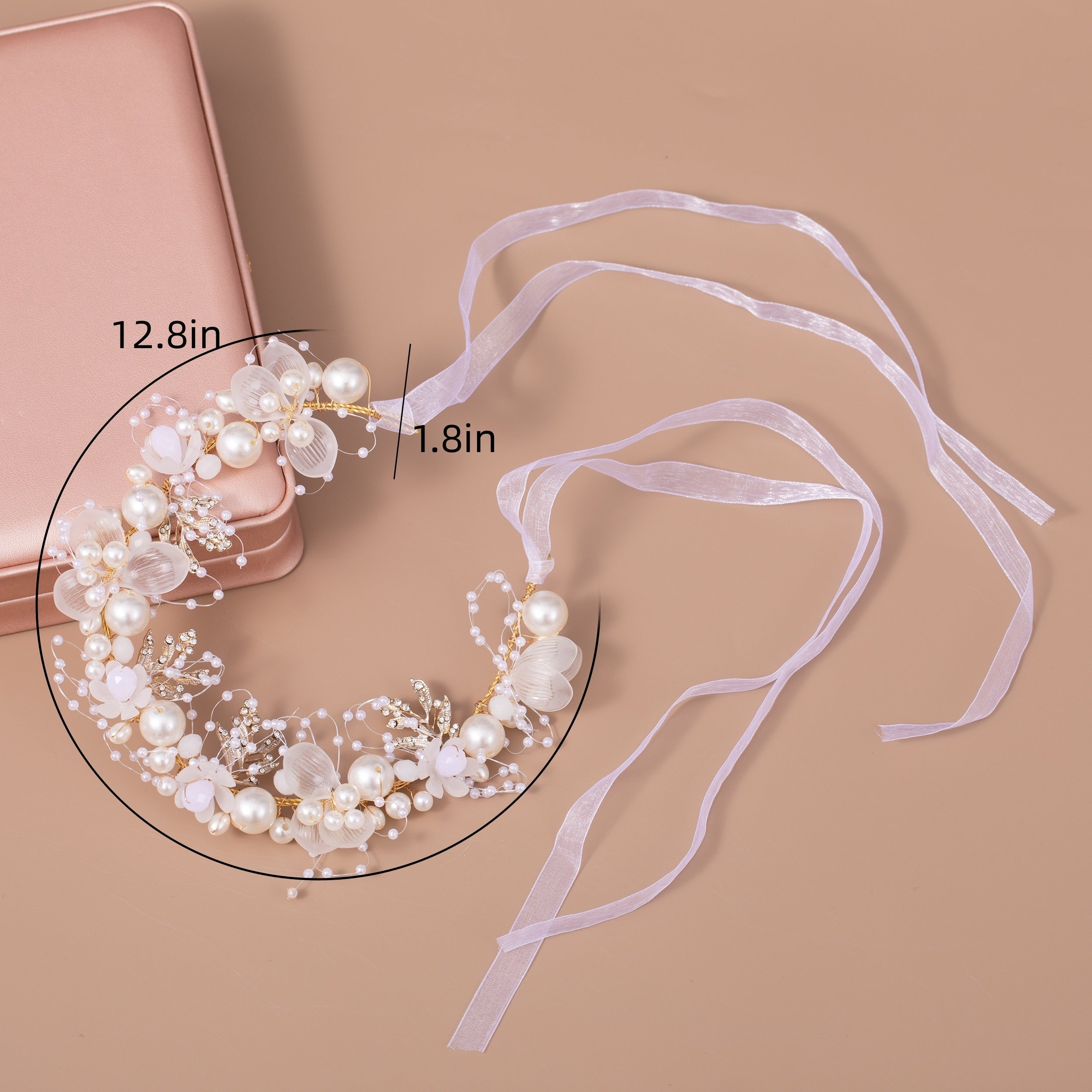 Floral Pearl Bridal Headband Flower Wedding Accessory