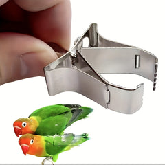 2pcs Bird Cage Food Fruit Vegetable Clips Stainless Steel Bird Feeder Device