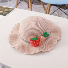 Kids' Summer Straw Hat with Shoulder Bag