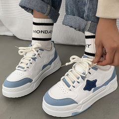 Women's Star Pattern Chunky Sneakers Comfortable Non slip Sports Shoes