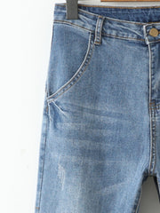 Washed Stretch Denim Jeans Women's Casual Pants