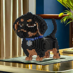 5218pcs Building Block Set Sausage Dog Pet Holiday Gift Room Decoration