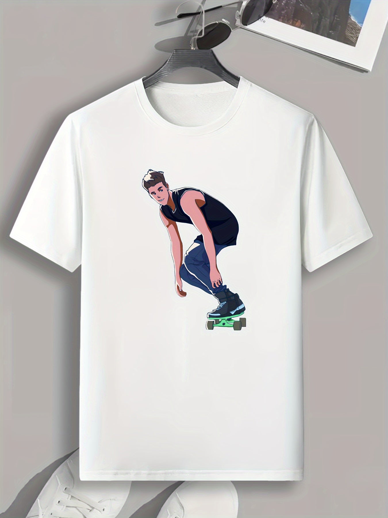 Skateboarding Print Men's Graphic T shirt Casual Comfy Tees For Summer