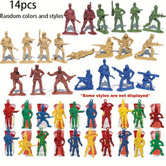 28pcs Parachute Toy Throw Toy Outdoor Game Military Action Figures Random Colors