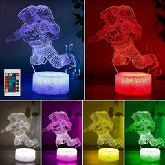 Spaceman 3D Night Light Astronaut Rocket LED Lamp, 16 Colors, Remote Control