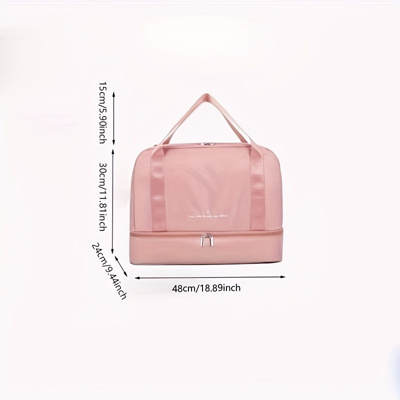 Solid Travel Duffle Bag Large Capacity Luggage Handbag