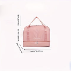 Solid Travel Duffle Bag Large Capacity Luggage Handbag