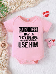 Baby Boys Casual Crazy Grandpa Short Sleeve Onesie Clothes