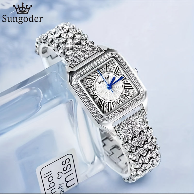 SUNGODER Rhinestone Quartz Analog Wristwatch