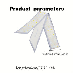 2pcs Plaid & Floral Skinny Scarf Long Ribbon Neckerchief Decorative Wrist Wraps
