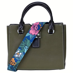 Ethnic Style Wide Purse Strap Flower Pattern Replacement Belt