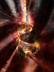 Flame Guitar Print Boys Sweatshirt Long Sleeve Pullover Top