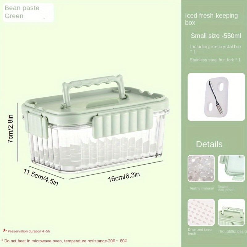 Portable Fruit Box With Fork for Outdoor Camping Fresh Keeping