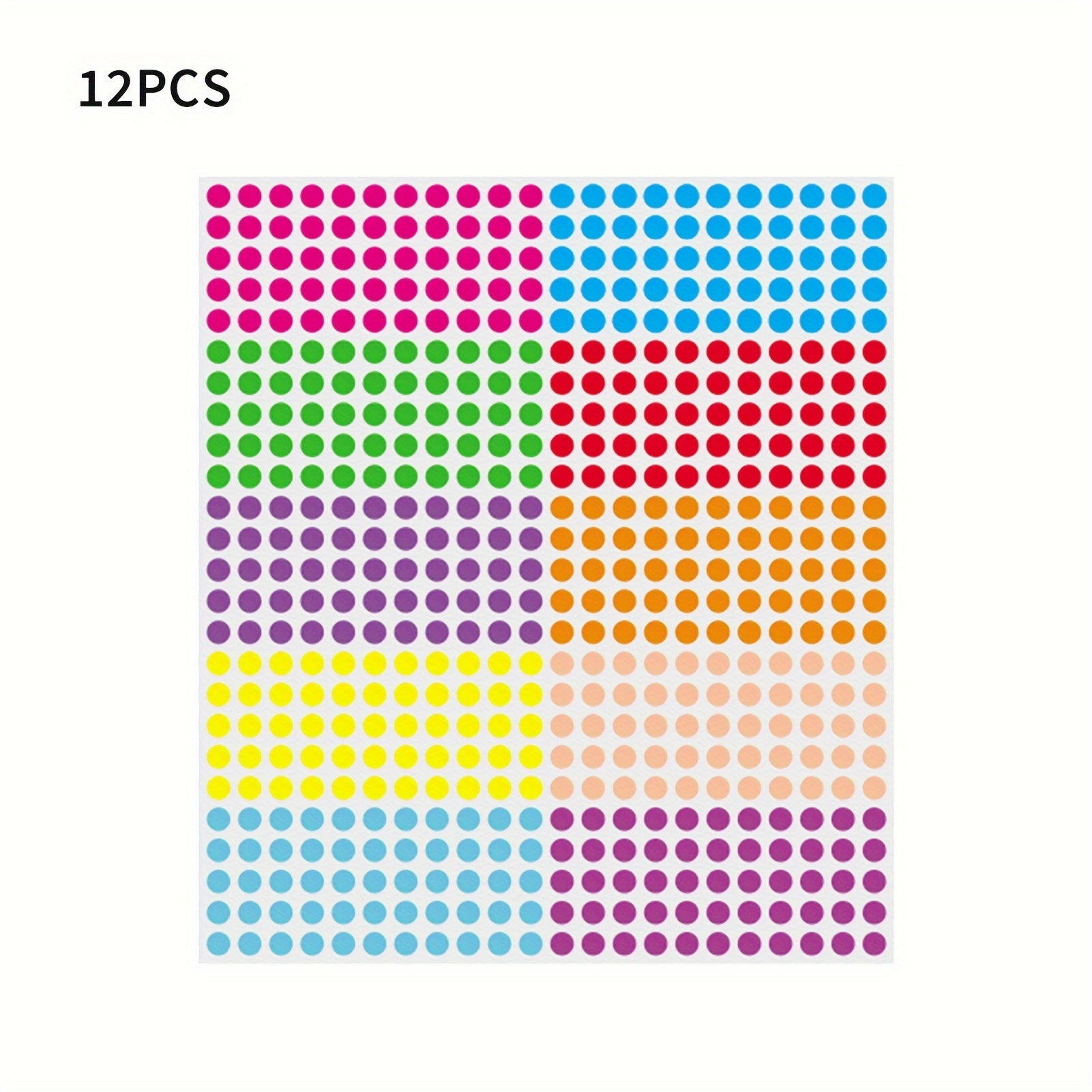 6600pcs Waterproof Colored Dot Sticker 10 Colors School