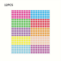 6600pcs Waterproof Colored Dot Sticker 10 Colors School