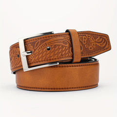Alloy Buckle PU Striped Belt for Men