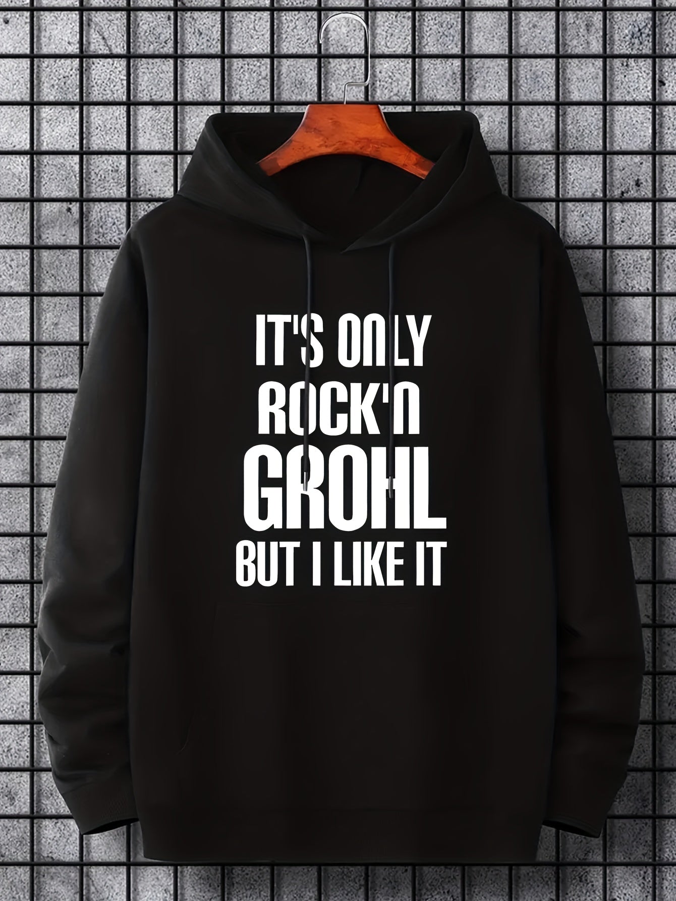 Men's Letter Print Hoodie Casual Hooded Sweatshirt