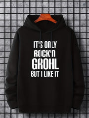 Men's Letter Print Hoodie Casual Hooded Sweatshirt