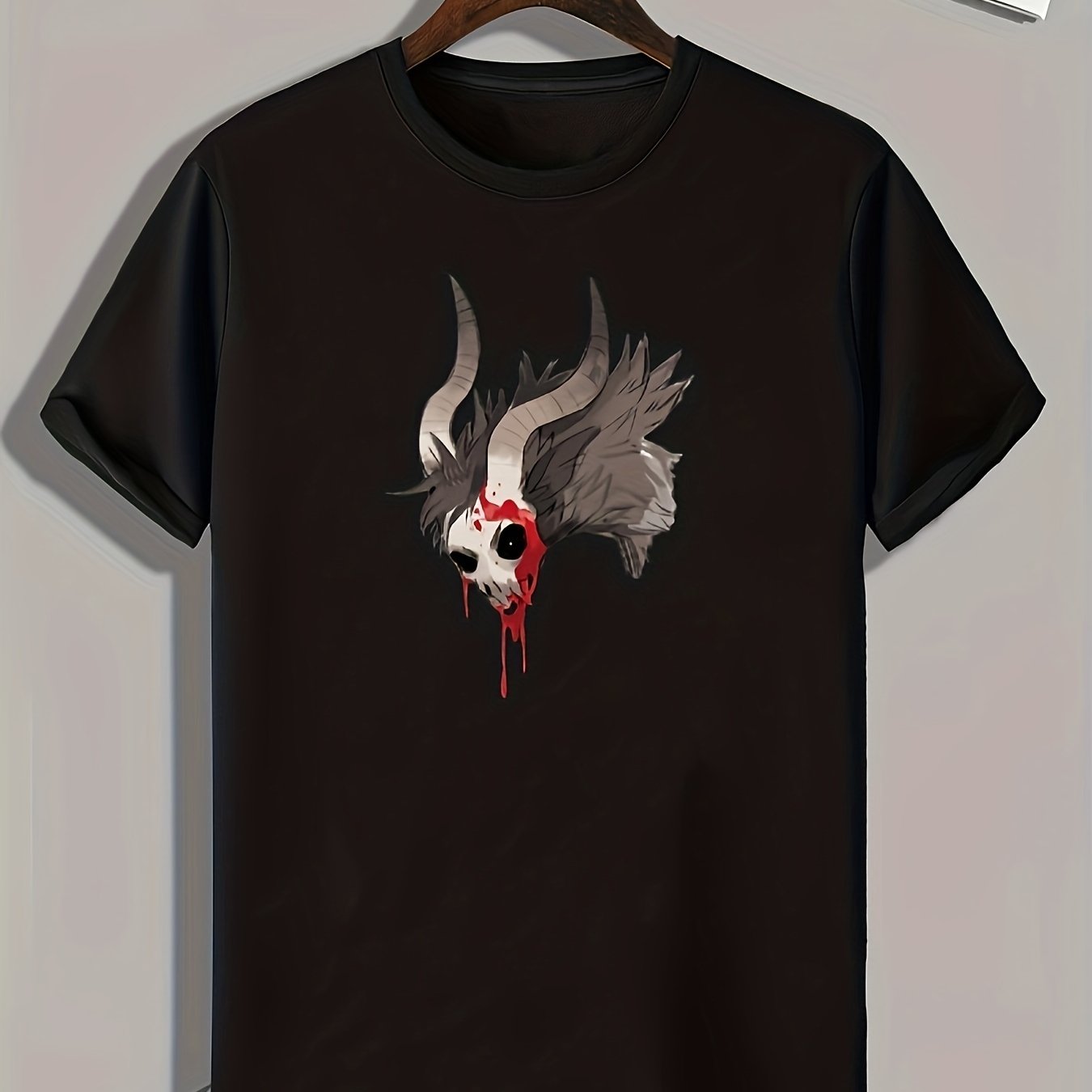 Goat Skeleton Print Men's Graphic Tee for Summer
