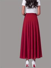 Chiffon Overlay Skirt High Waist for Women