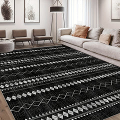 Soft Faux Sheepskin Geometric Moroccan Style Carpet