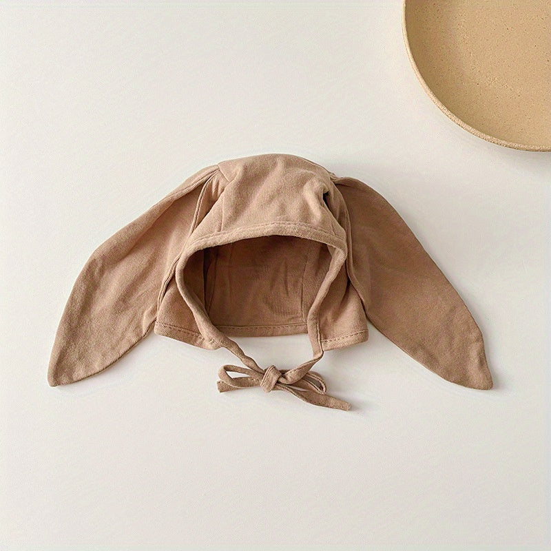 Baby Lace up Ear Protection Hat with Rabbit Ear for 0-8 Months