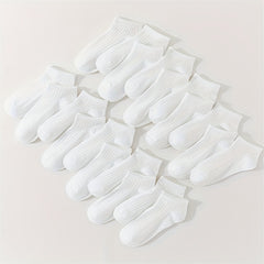 20 Pairs Soft Lightweight Ankle Socks Women's Stockings & Hosiery