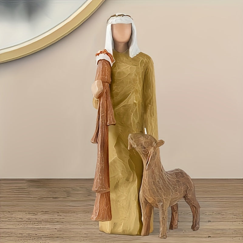 Retro Resin Crafts Shepherd Portrait Ornament